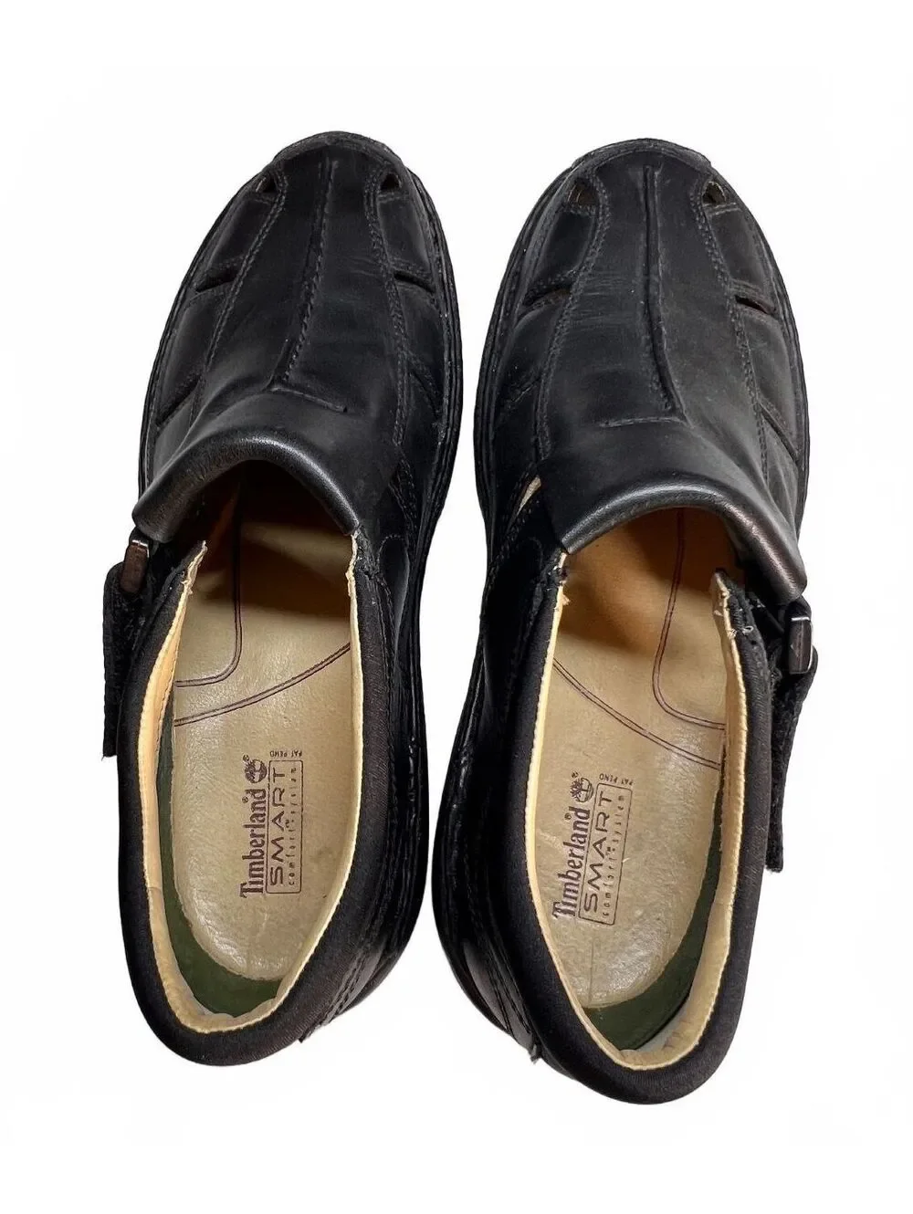 Timberland Altamont Fisherman Sandals 10M Black Leather Slip On Gorpcore Granola